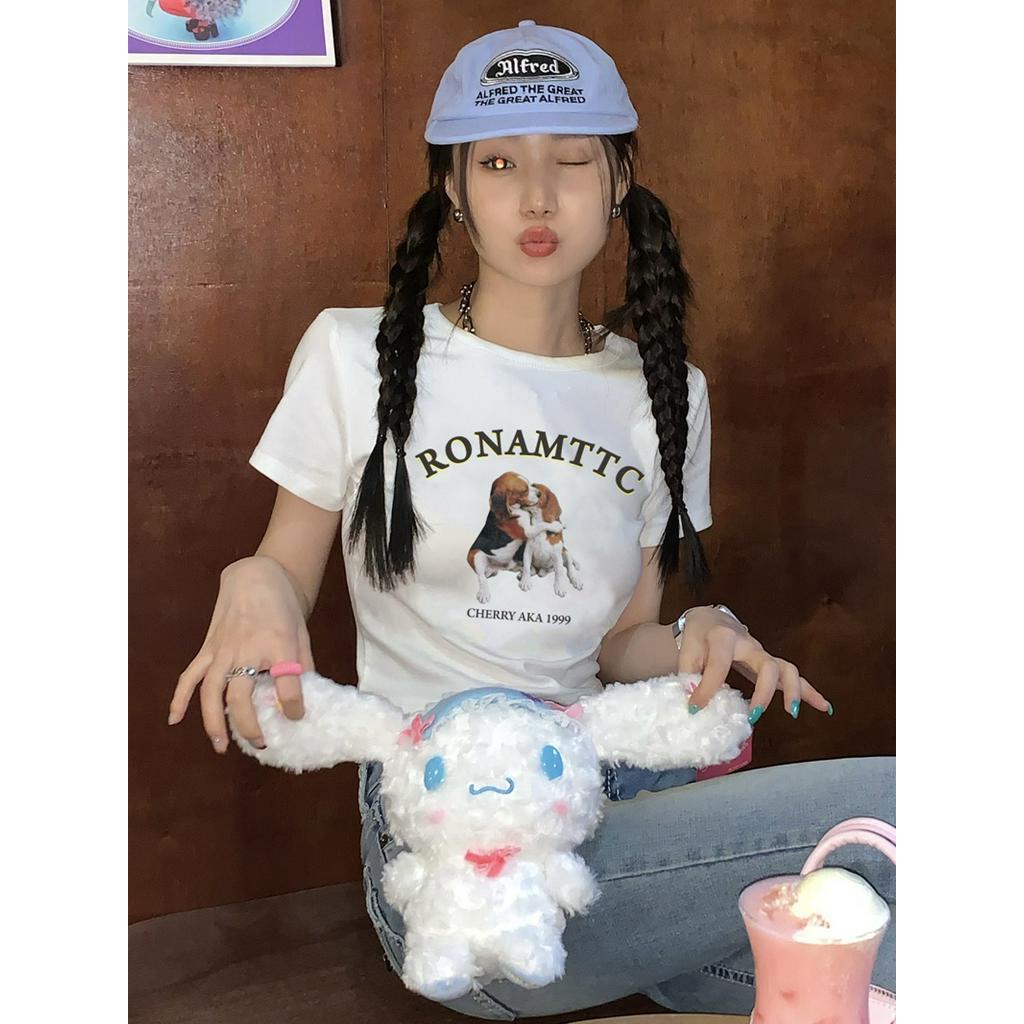 Áo Thun Cộc Tay Cổ Tròn In Hình Con Chó 62653