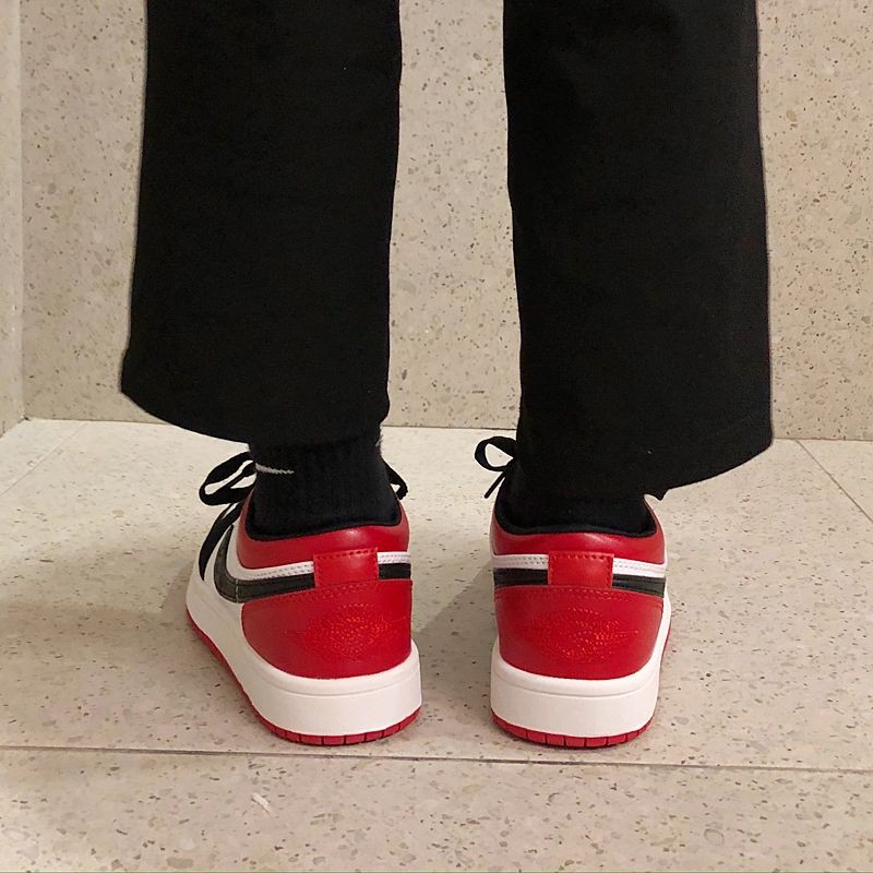 giày thể thao giày jordan cổ thấp  HÀNG CHUẨN  GIÀY air jordan đen đỏ cổ thấp đủ size nam nữ 36-43