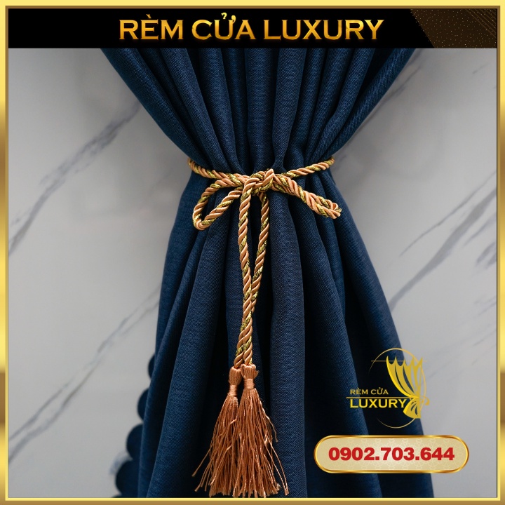 Rèm cửa dán tường vải Nhật màu xanh BLUE trang trí cửa sổ, trang trí decor cửa phòng ngủ phòng khách