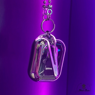 Airpods case Fashion cases Silver Black Electroplating  Keychain Bag Pendant Portable ShockProof Protective Silicone Cover For Apple Pro gen 2 Wireless Bluetooth Earphone Headset Transparent Casing