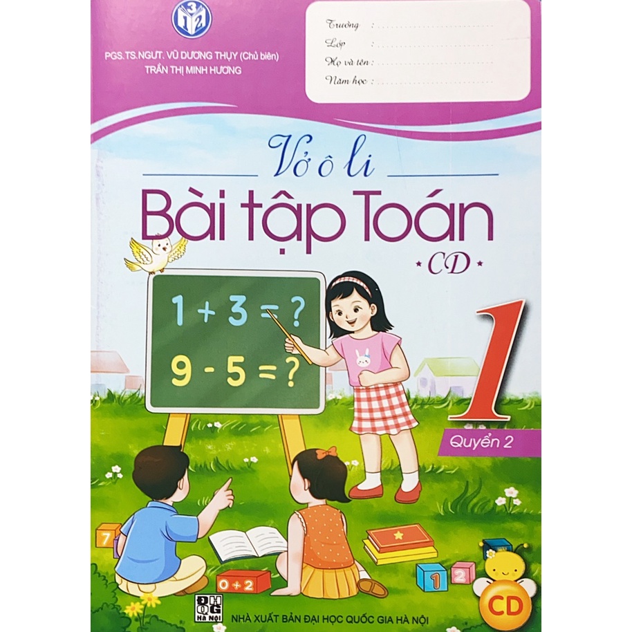 Sách - Vở ô li bài tập Toán lớp 1 - Quyển 2 CD (QL20)
