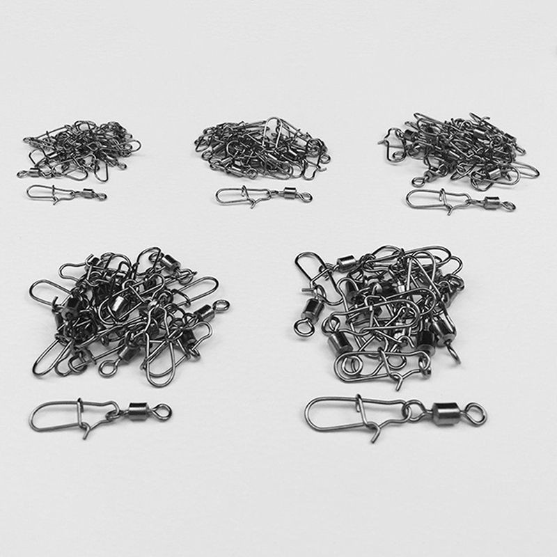 Set 50 Đầu Nối Xoay Bằng Thép Không Gỉ Chuyên Dụng Cho Câu Cá