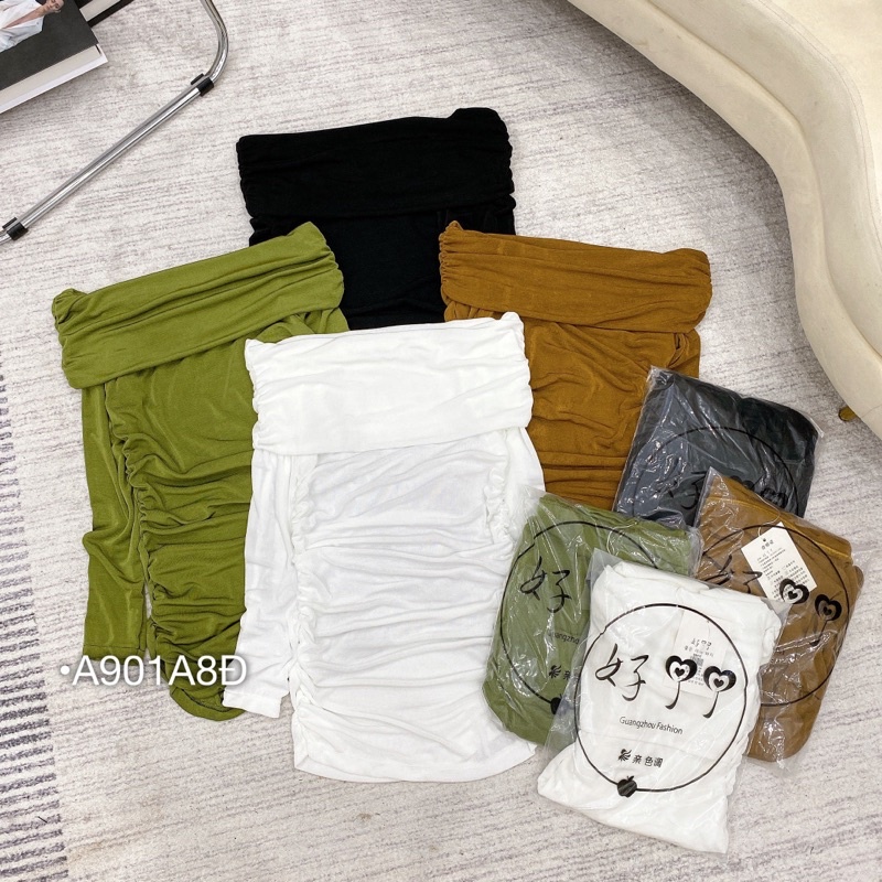 Áo thun bẹt trễ vai tay dài nhúng siêu sang chảnh minie