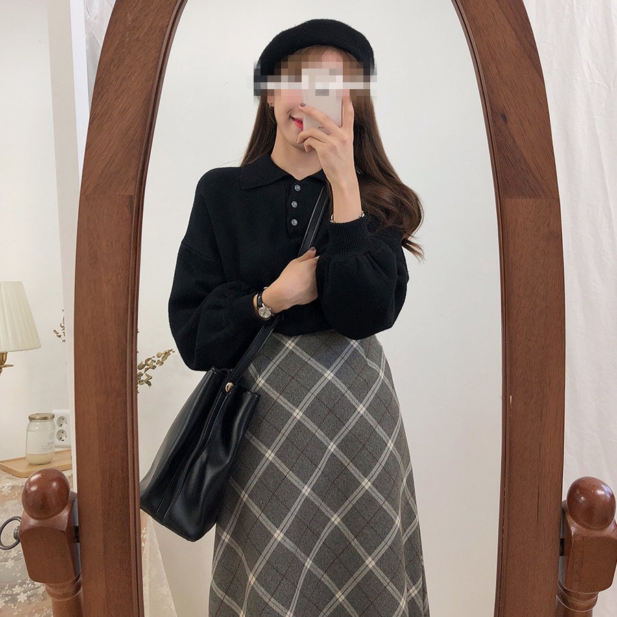 Chân váy MORAN kẻ sọc xòe dài tiểu thư sang trọng Korea (ORDER) | BigBuy360 - bigbuy360.vn