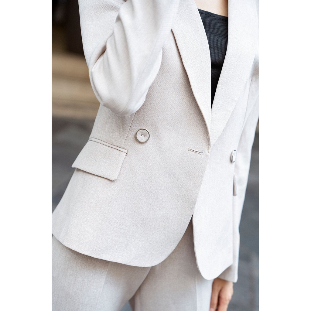 AMELIE Áo vest cổ ve túi cơi 2 khuy bọc by Amelie | BigBuy360 - bigbuy360.vn