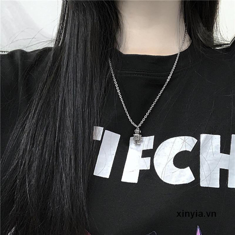Vòng cổ mặt dây hình robot mini dễ thương phong cách hiphop thời trang