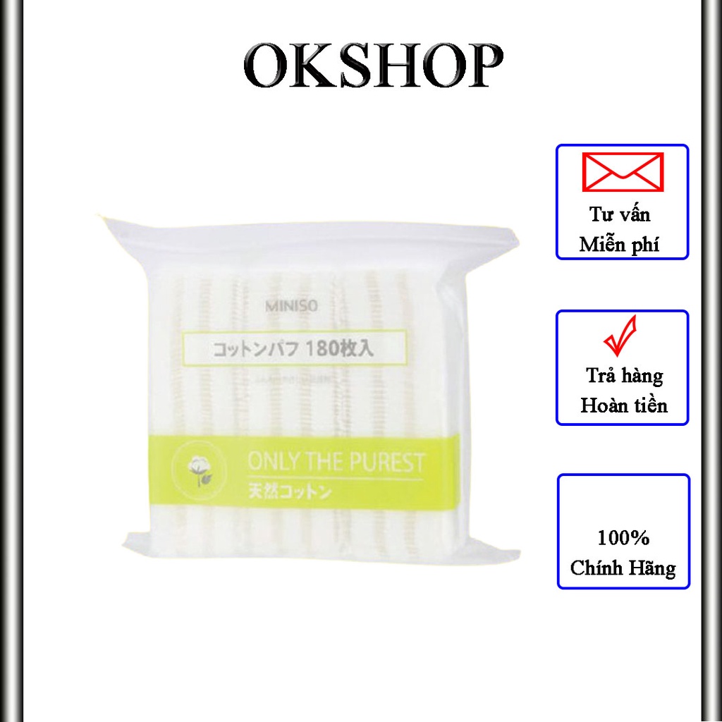 Bông tẩy trang mềm mịn Miniso 180 miếng only the pures