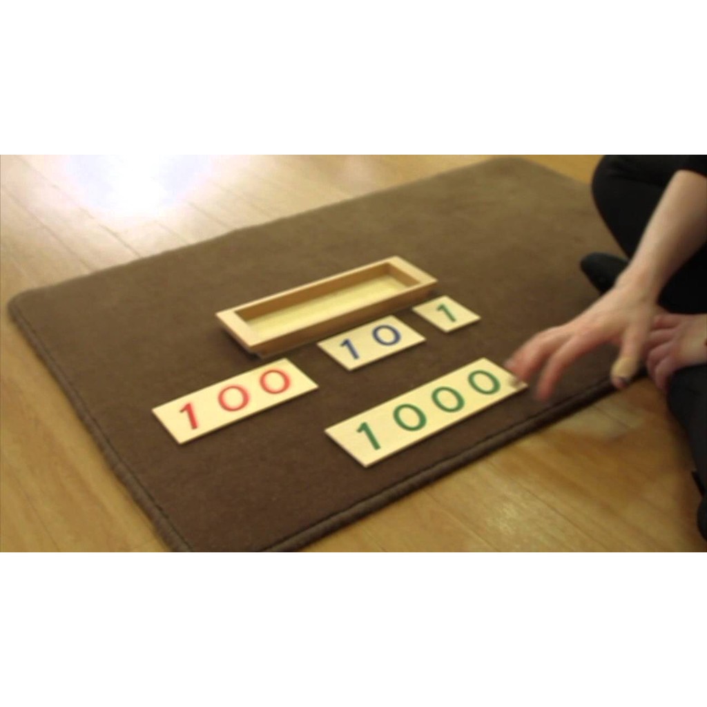Thẻ số giới thiệu hệ thập phân 1111 Montessori (Wood Introduction to Decimal Symbol)