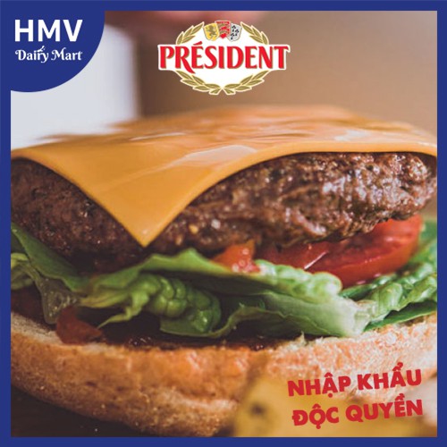 Phô mai lát Cheddar Burger President Pháp 200g