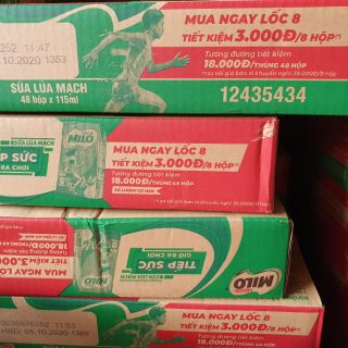 Sữa hút milo thùng 48 hộp 110ml