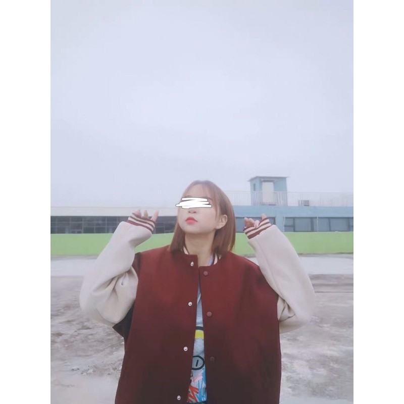 (SẴN) Áo khoác bóng chày bomber dạ ép lót nỉ unisex nam nữ siêu dày dặn - GHI SIZE Ở LƯU Ý | BigBuy360 - bigbuy360.vn