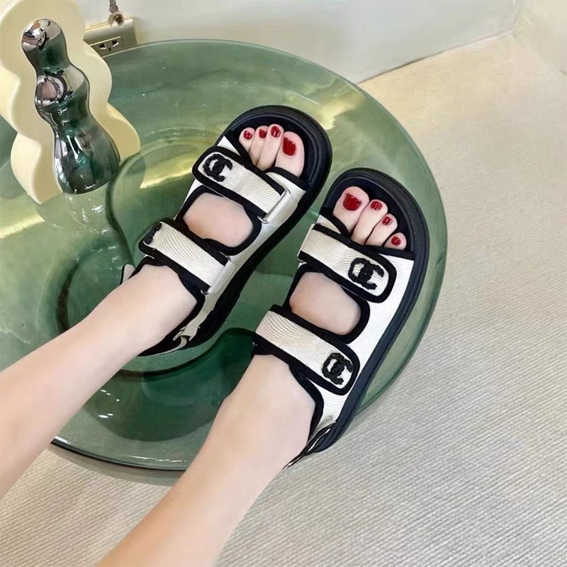 Dép Sandal Nữ Quai Dán Đế Bánh Mì Cao 2cm QC Cao Cấp TRINH LÊ SHOP GIÀY DÉP
