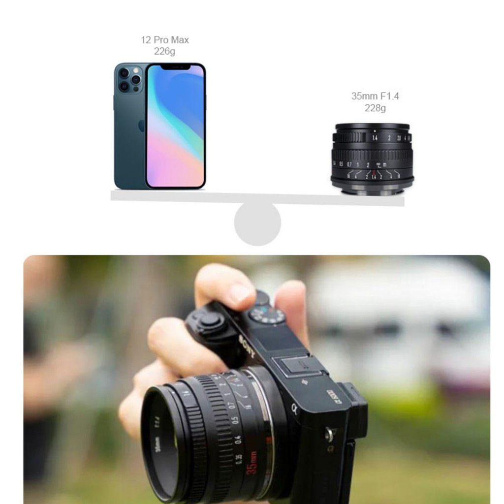 [Mã 229ELSALE hoàn 7% đơn 300K] (CÓ SẴN) Ống kính 7Artisans 35mm F1.4 cho Fujifilm, Sony, Canon EOS M, Nikon Z và M4/3