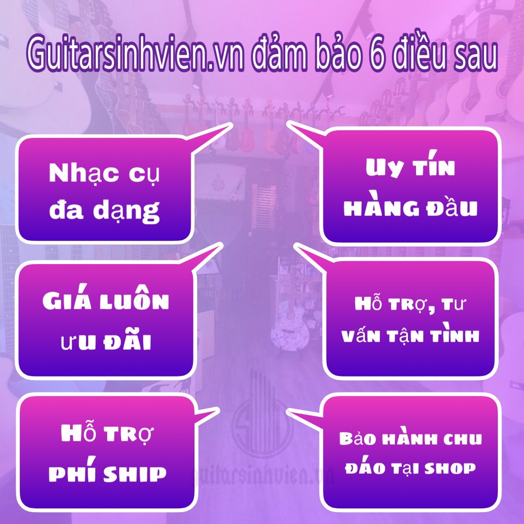 Đàn guitar acoustic SV-A2 - Đàn gỗ thịt có ty chống cong cần - Khóa đúc - Tặng bao dù và phụ kiện - Bảo hành 1 năm