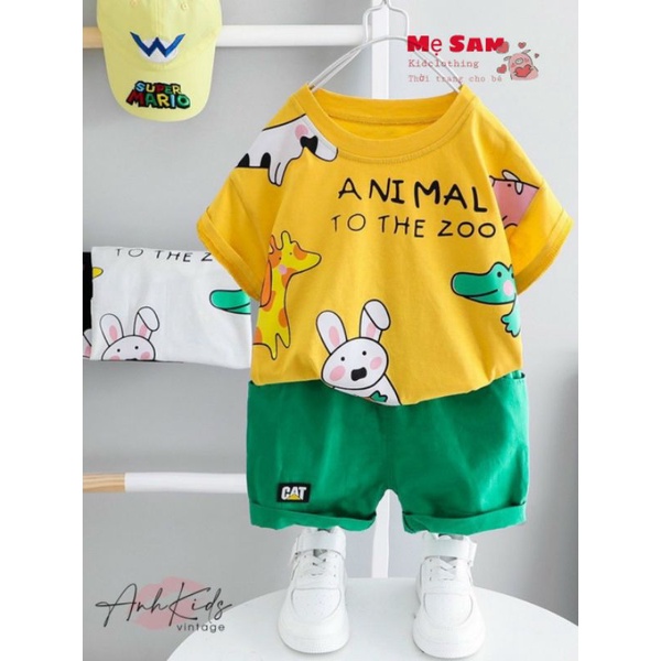 (Clip độc quyền) Set bộ quần áo trẻ em(3kg - 5kg). Thun cotton mát bé trai
