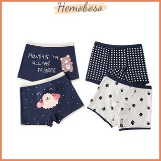 Combo 4 Quần chíp đùi boxer cotton kháng khuẩn cho bé trai BX1