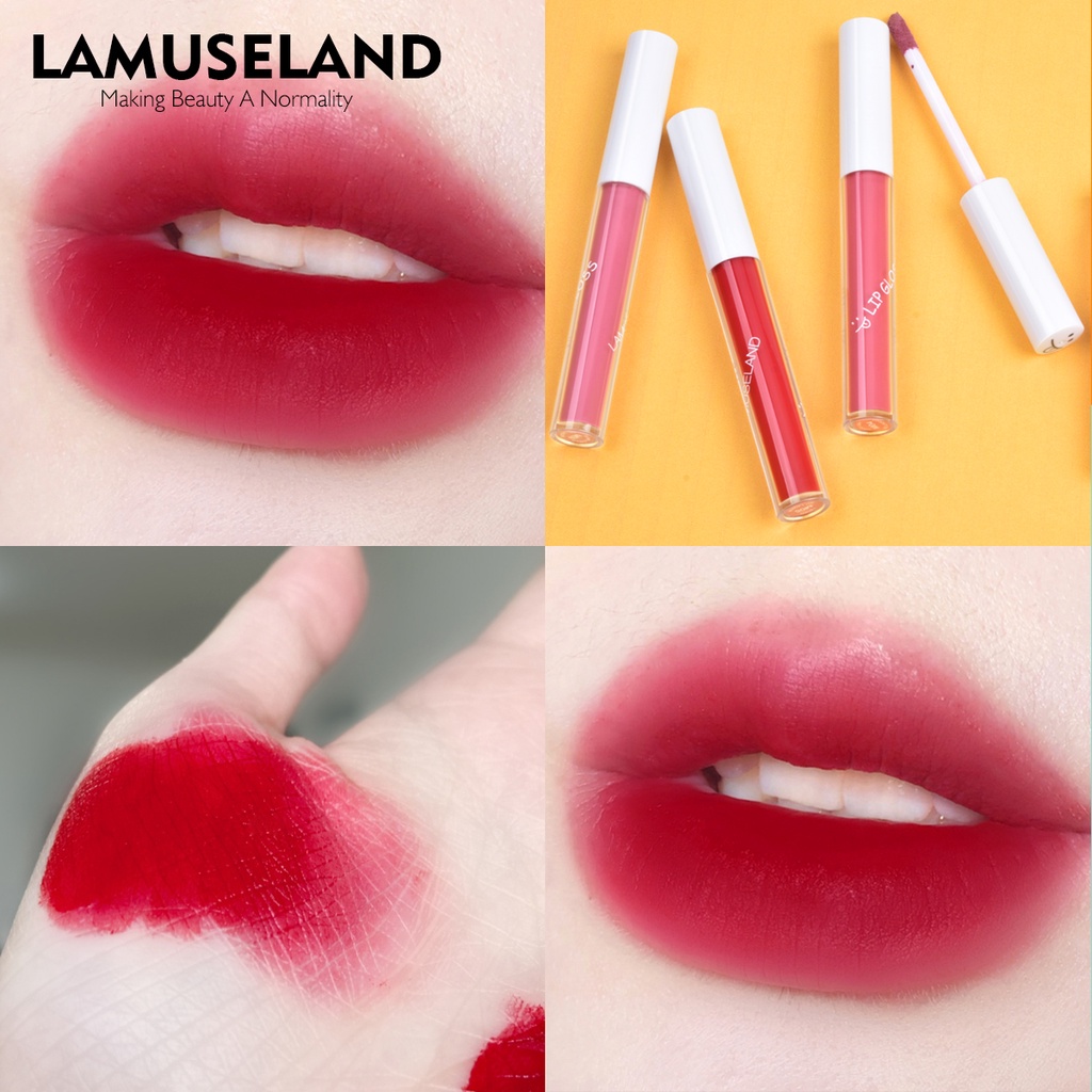 Son Kem Bóng LAMUSELAND LA0008 10 Màu Lì Tùy Chọn Chống Thấm Nước 1.5g