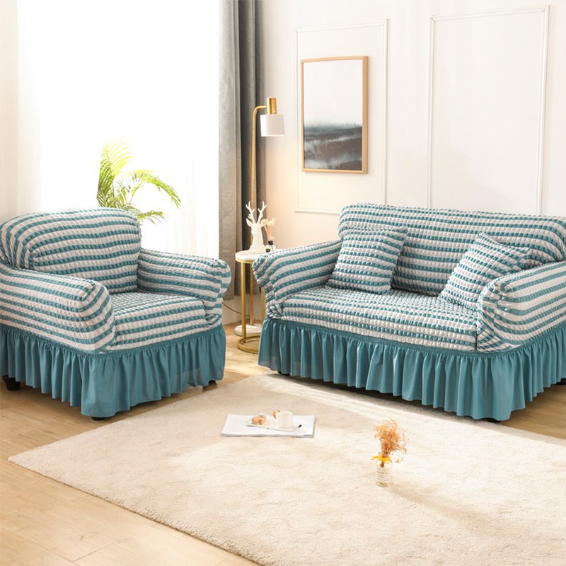 Vỏ bọc sofa đàn hồi dày dặn 3D Popcorn Slipcover Đồ nội thất đa năng Vỏ bảo vệ đồ nội thất với Váy thanh lịch Trang trí nội thất