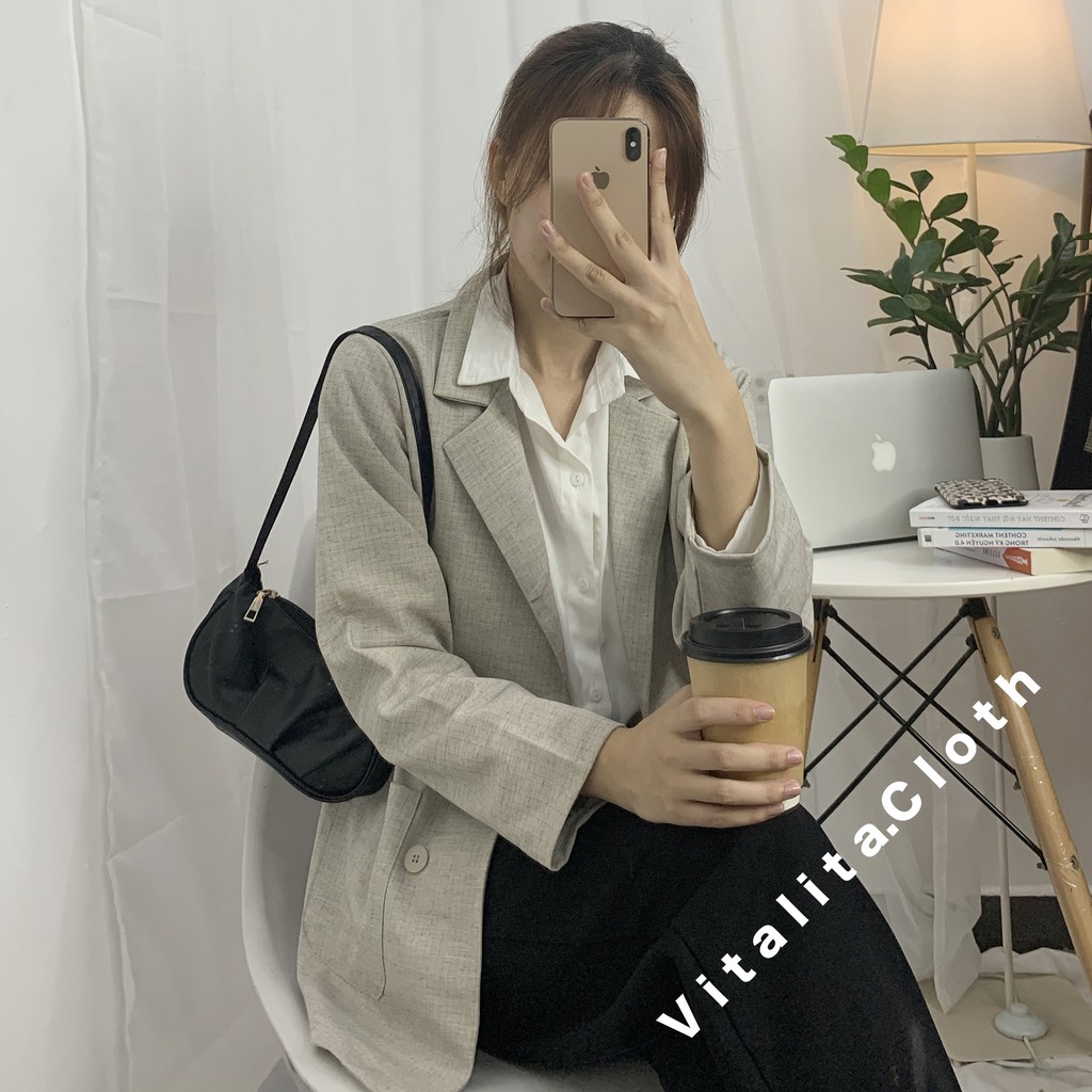 Áo Blazer trơn ULZZANG Style phong cách Hàn Quốc trẻ trung - lên form đẹp - MIX đồ xinh | BigBuy360 - bigbuy360.vn