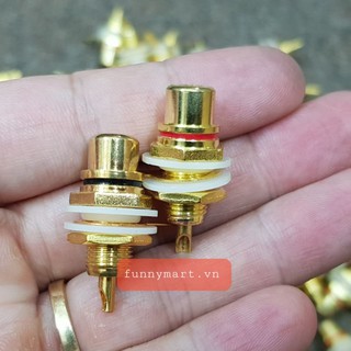 Cọc jack tín hiệu AV hoa sen lắp vỏ máy, hàn mạch