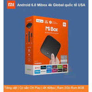 Android tivi box xiaomi mibox 4k global quốc tế - hàng chính hãng dgw