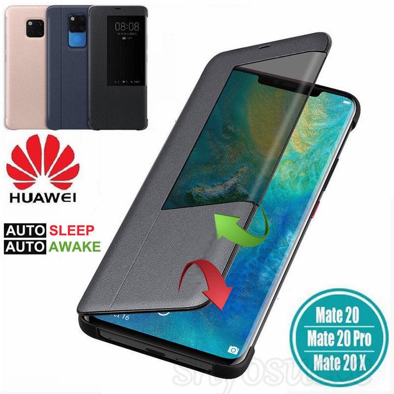 Huawei Mate 20 Pro 20 X case clear view Smart touch view flip cover original official Huawei Mate 20 leather flip case