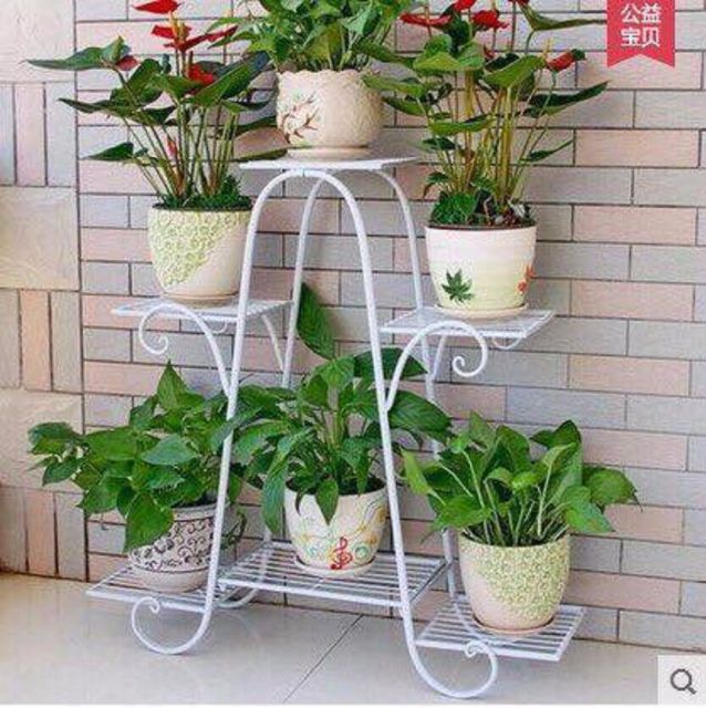 Sỉ 1 kệ sắt để chậu cây chữ A và 4 kệ 5 tầng đế tròn nghệ thuật