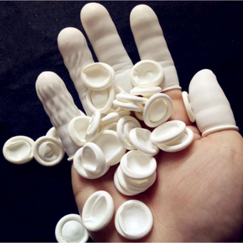 Set 100 Găng Đeo Ngón Tay Bằng Cao Su Tự Nhiên Không Độc Hại Đa Chức Năng