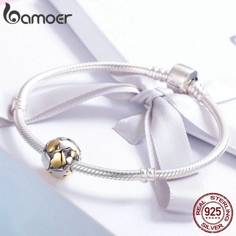 Hạt charm BAMOER SCC537 bạc 925 họa tiết trái tim trang trí trang sức