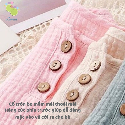 Bodysuit Đũi 3 Cúc Mỏng Mát Mùa Hè Cho Bé