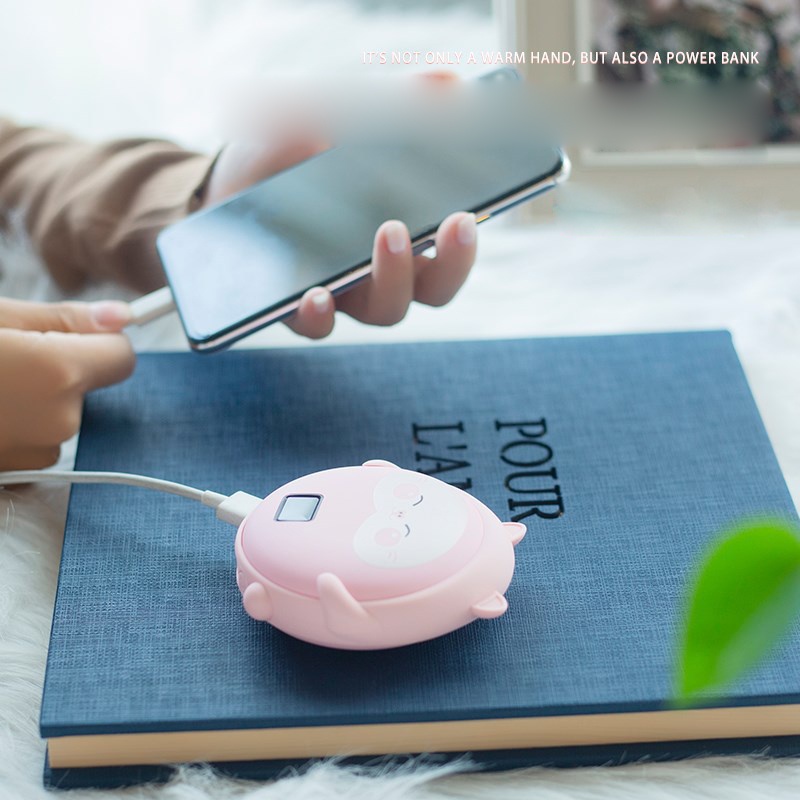 Máy sưởi ấm tay FNELSE sạc USB màn hình điện tử hiển thị nhiệt độ phong cách thú cưng hai mặt