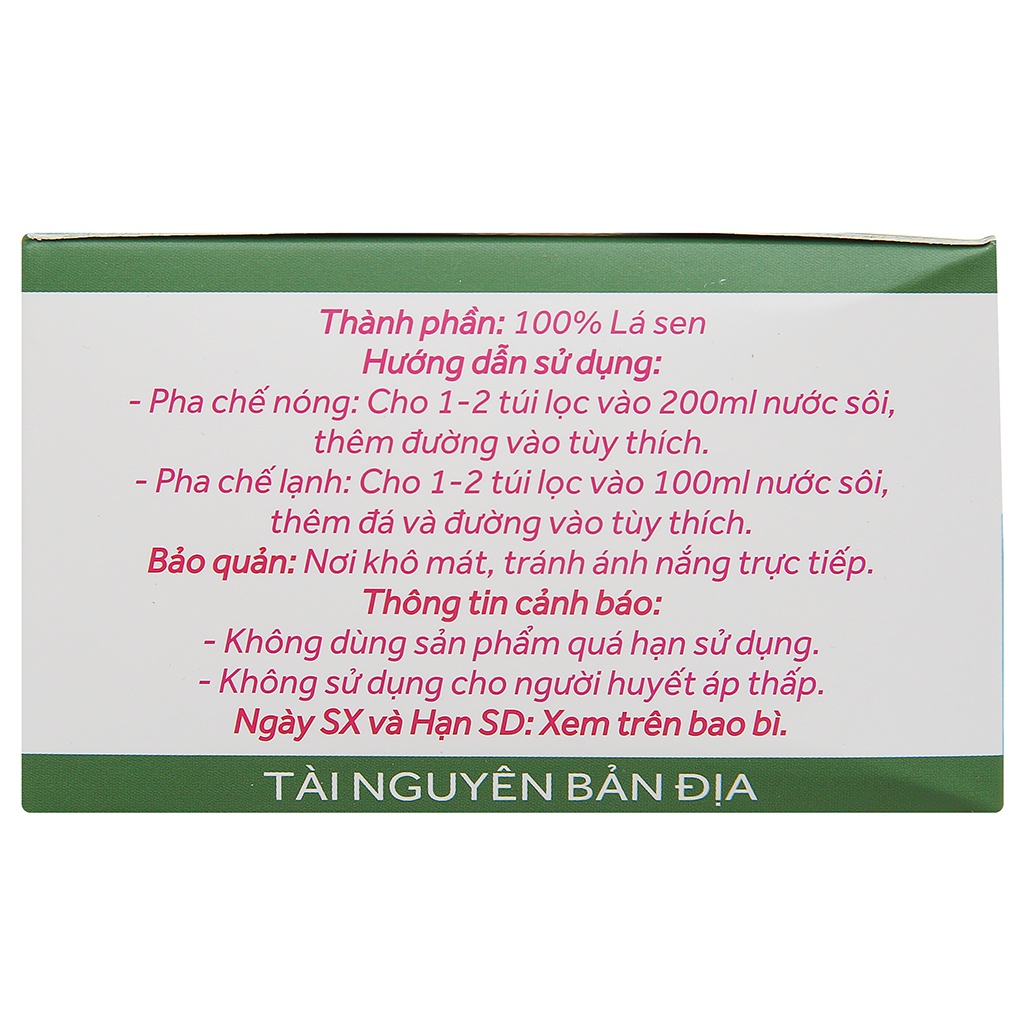 Trà lá sen túi lọc Thanh An hộp 30 túi Trà sen ngủ ngon, đẹp dáng