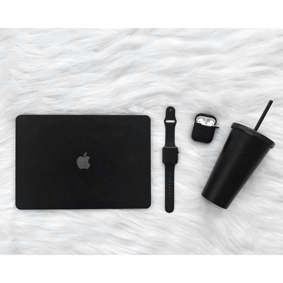 Combo 4in1 Case,Ốp Macbook Màu Đen (Tặng Kèm Miếng Dán Màn Hình,Nút Chống Bụi,Kẹp Chống Gãy Sạc) | BigBuy360 - bigbuy360.vn