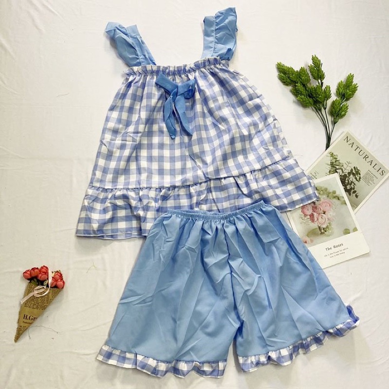 Đồ bộ mặc nhà freesize từ 40-45kg , đồ bộ cho nữ, cho bé gái lớn vải mềm - B06