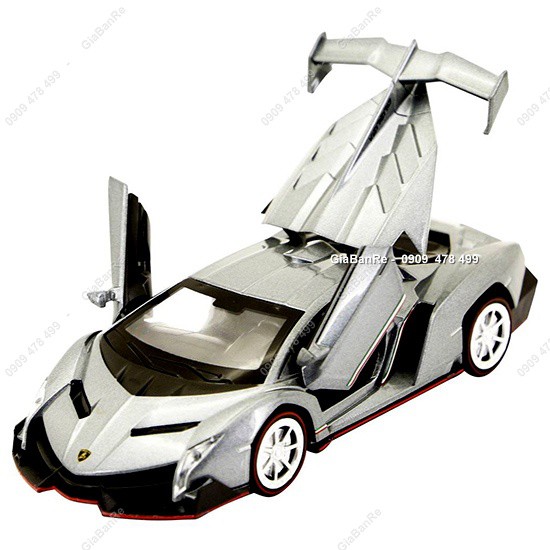 Xe Mô Hình Kim Loại Lambo Veneno Tỉ Lệ 1:32 - Xám Bạc - 9747.2