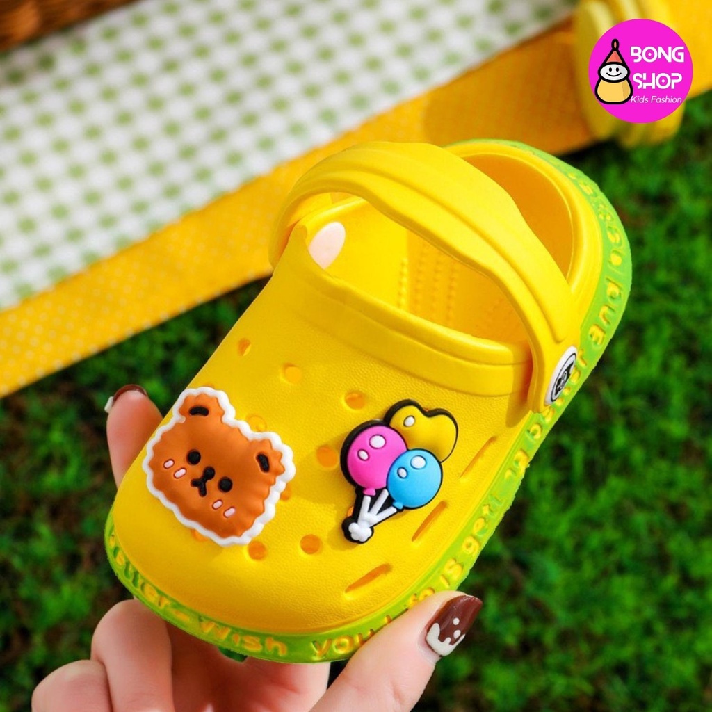 Dép cho bé gái bé trai dép cross siêu nhẹ chống trơn trượt hình nghộ nghĩnh