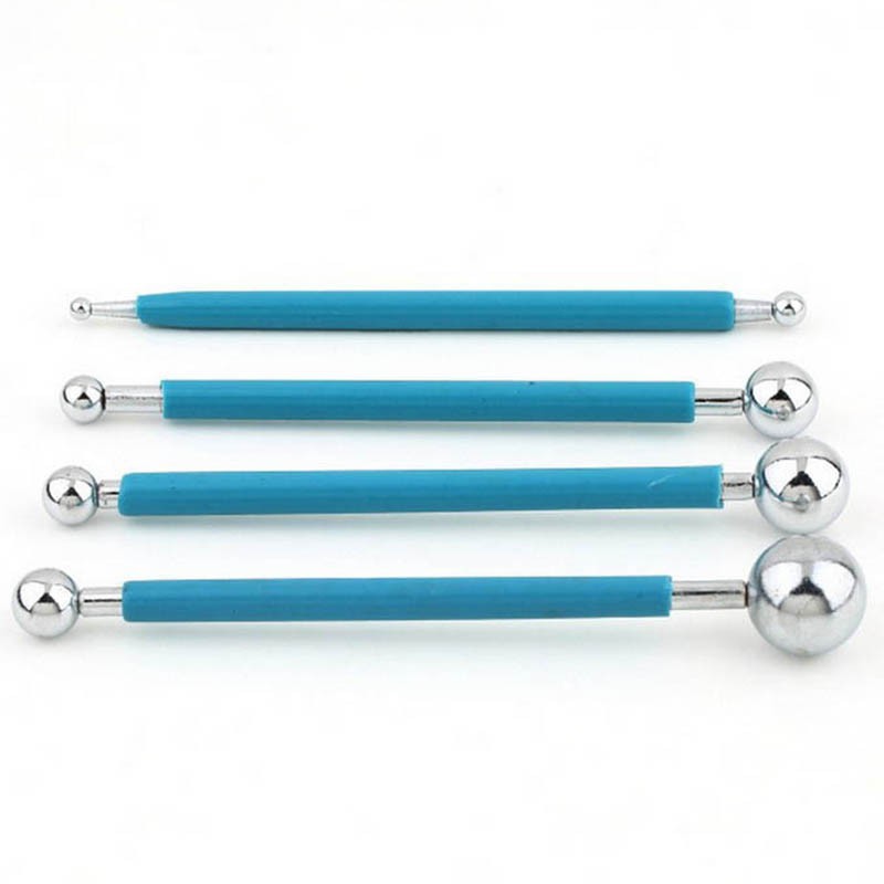 Set 4 gậy 2 đầu bi tạo hình bánh bằng thép không gỉ tiện dụng