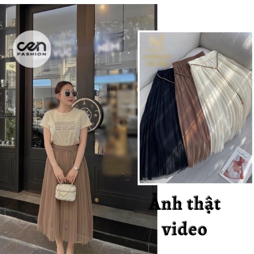 Chân váy lưới kèm xích, váy dài, váy midi CEN FASHION