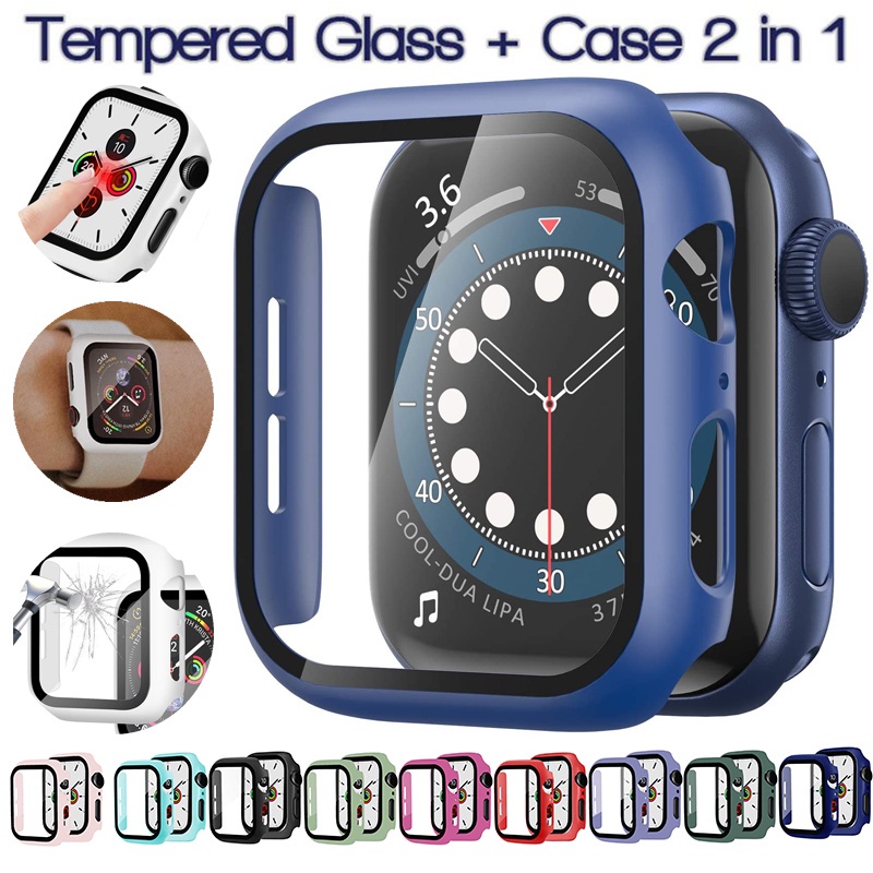 Vỏ đồng hồ cường lực cho Apple watch 6 / SE / 5 / 4 / 3 / 2 / 1 40mm 44mm Vỏ bảo vệ màn hình Ốp lưng