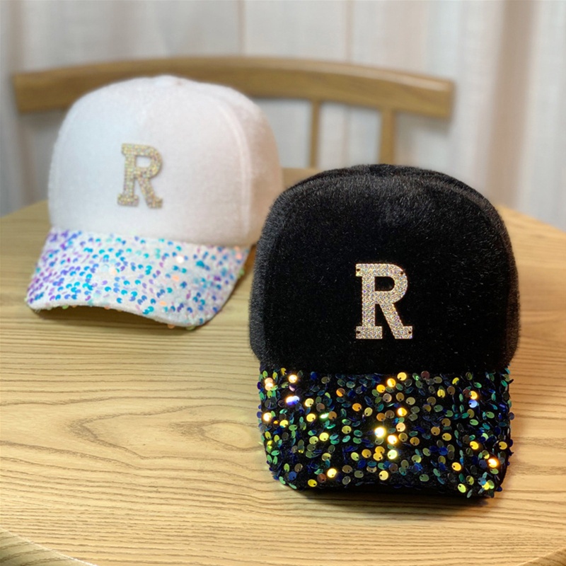 Mũ Lưỡi Trai Đính Kim Sa Hình Chữ R Thời Trang Đường Phố Cá Tính Cho Bé Trai