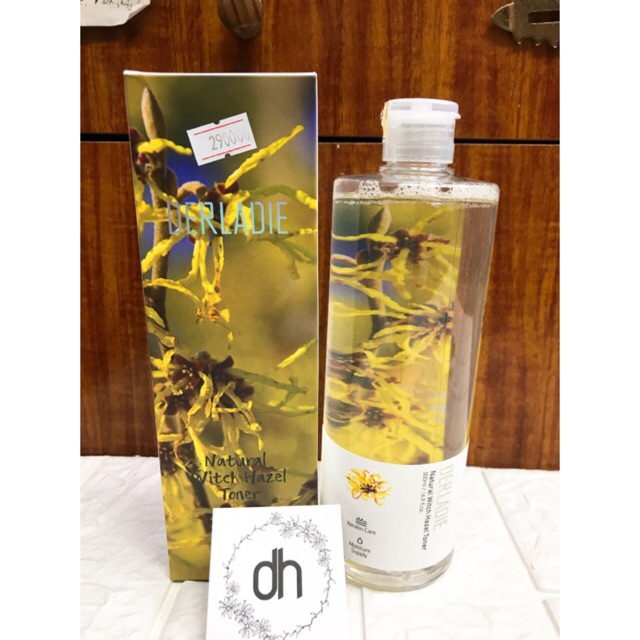 Nước Hoa Hồng Làm Sạch, Dưỡng Ẩm, Dịu Nhẹ Chiết Xuất Cây Phỉ Derladie Natural Witch Hazel Toner 500ml