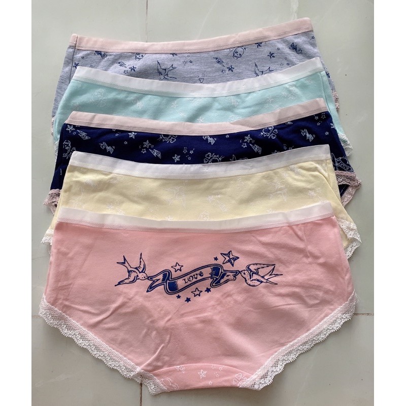 Quần lót nữ 100% cotton viền ren dễ thương | BigBuy360 - bigbuy360.vn