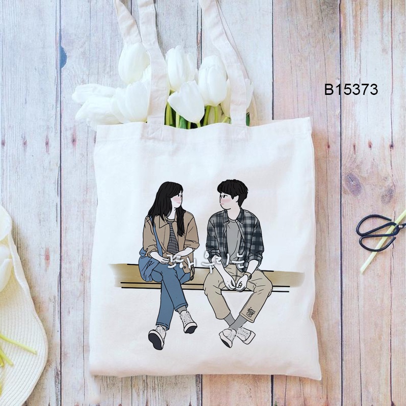 Túi tote canvas In Hình k - Rama kdrama Thời Trang Mùa Hè Cho Học Sinh