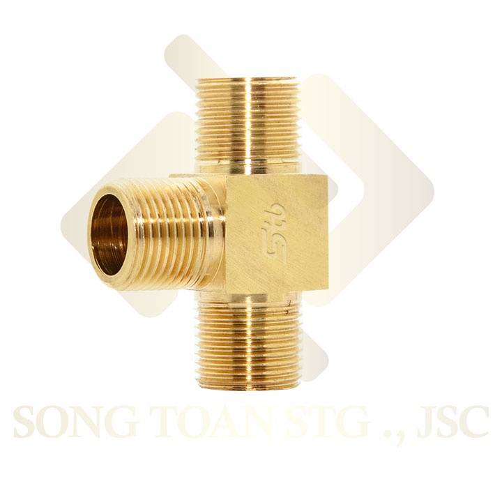 [TÊ NỐI REN] Tê chia ba đầu ren ngoài bước ren BSP hệ G dân dụng - Đồng phay nguyên khối (brass pipe fitting tee)