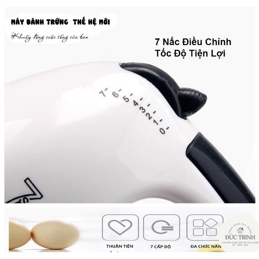 Máy Đánh Trứng Cầm Tay 7 Tốc Độ Công Suất 180W