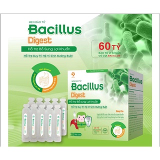 MEN BÀO TỬ BACILLUS DIGEST ( hộp 20 ống) - ỔN ĐỊNH HỆ VI SINH ĐƯỜNG RUỘT, TĂNG CƯỜNG TIÊU HOÁ