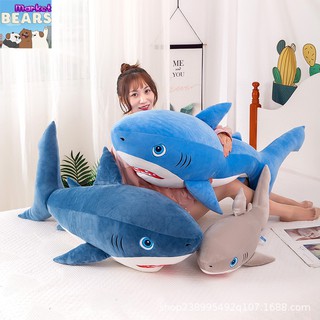 Gấu bông cá mập mắt xanh 3 màu kích thước 65cm, 90cm, 100cm - Bear Market