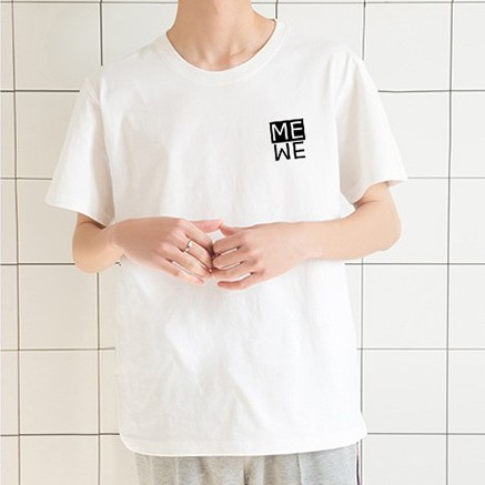Follow Shop Săn Deal Hot Ngày 1/1 Áo Thun Đôi Tay Ngắn In Logo Me We ATN4137