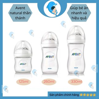 Bình Sữa Philips Avent Natural 125/260/330ml Cổ Rộng Chống Đầy Hơi Và Chống Sặc 100% Chính Hãng