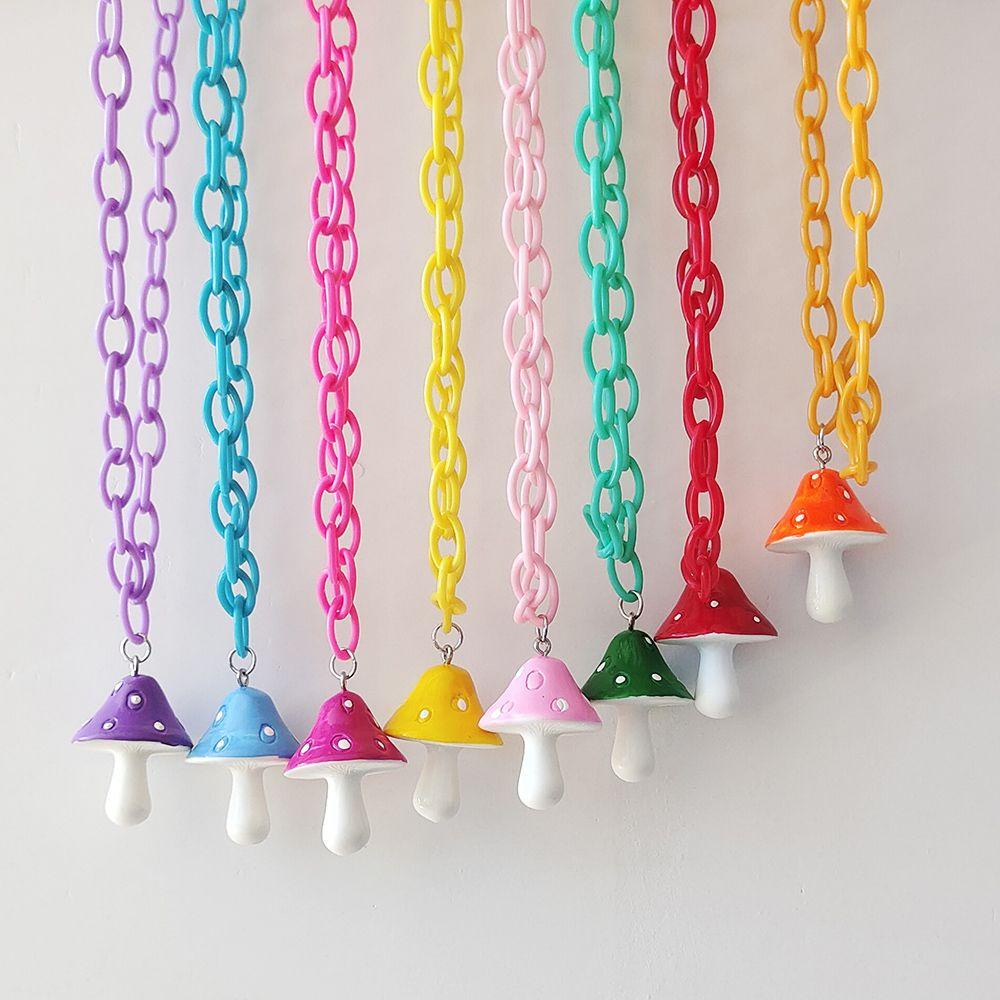 Vòng cổ Choker Mặt Hình Nấm Màu Kẹo Ngọt Thời Trang Cho Nữ